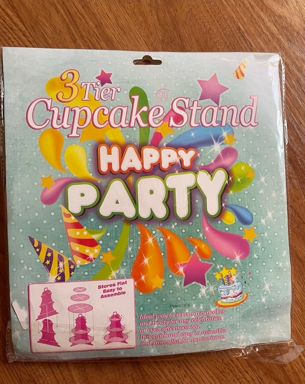 Dinosaur jungle leaf 3 tier cupcake stand party dessert display